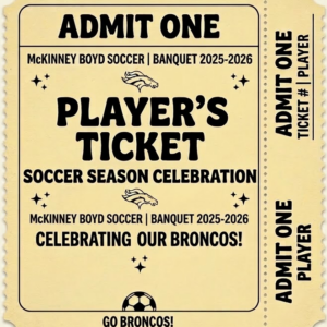 Boys Soccer Banquet Ticket 2026 - Player Ticket